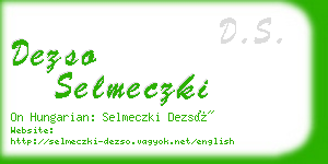 dezso selmeczki business card